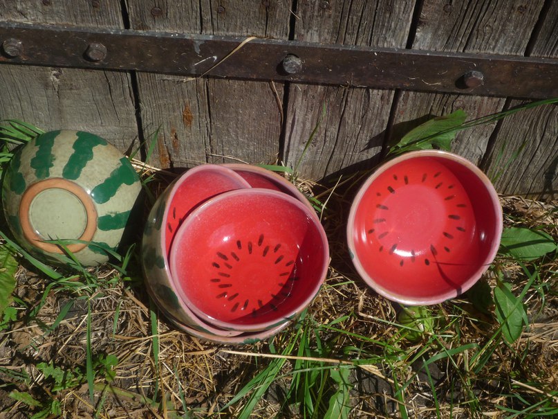 Керамические тарелки арбузики